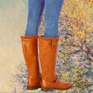 JUSTFAB Caramel Brown Tall Riding Boots - W8
